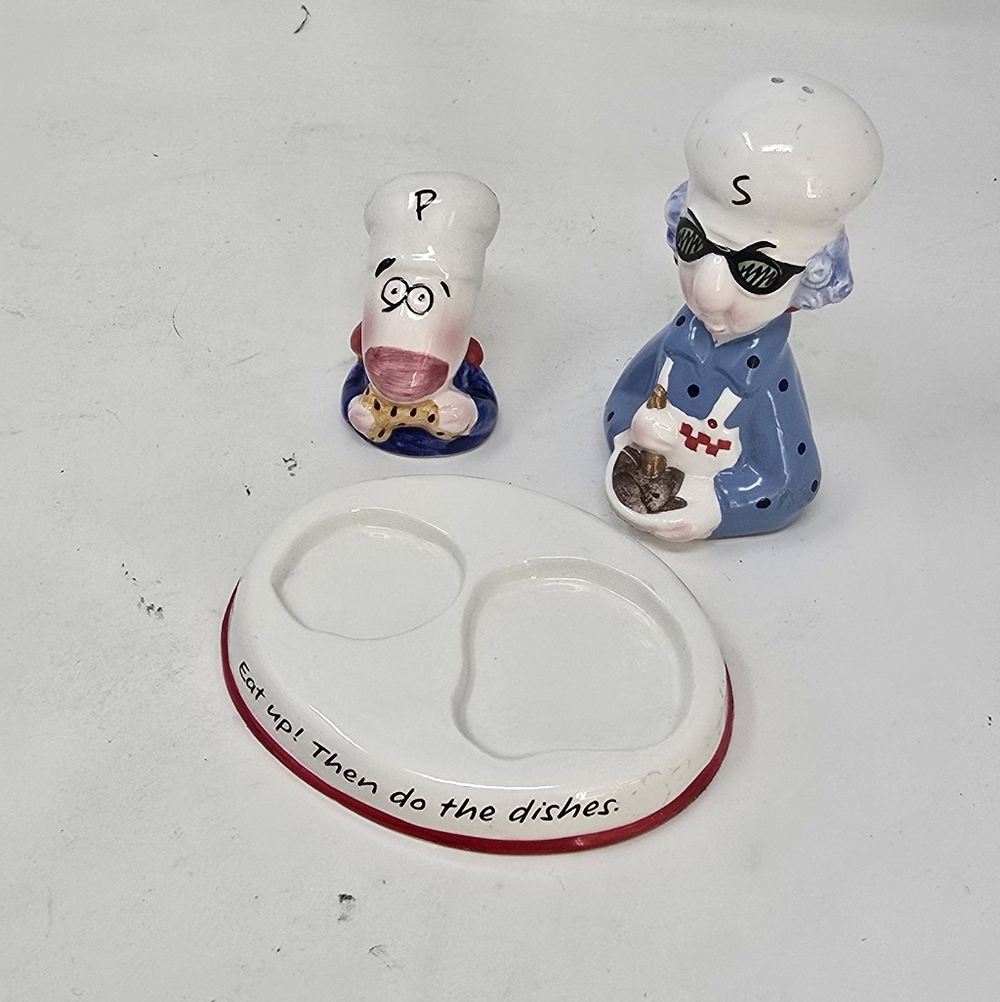 Show Box Hallmark Maxine & Floyd Eat Up & Do Dishes salt & pepper shakers - Picture 5 of 6